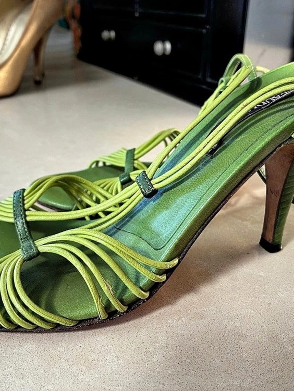 Claudia Ciuti Strappy Green Heels US 6